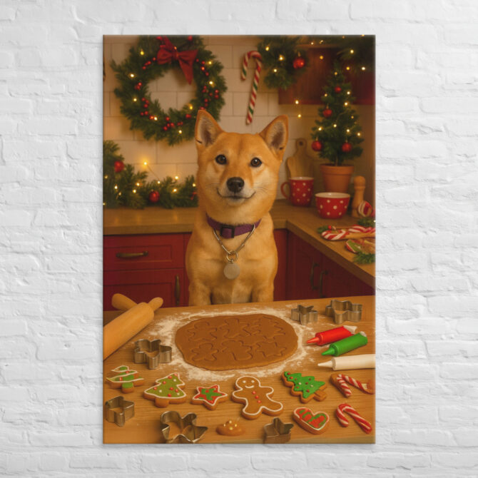 Christmas Cookie Kitchen – Custom Pet Canvas Wall Art with Your Pet - Image 5