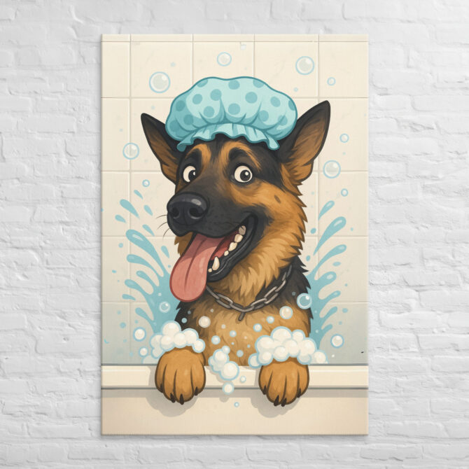 Shower Time Splash – Custom Pet Canvas Wall Art - Image 5