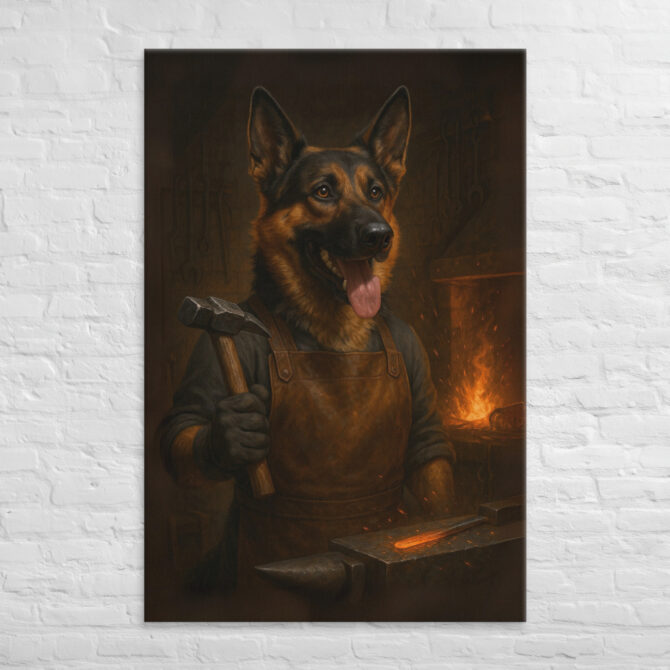 Blacksmith Pet Portrait – Custom Work-Themed Canvas Art - Image 5