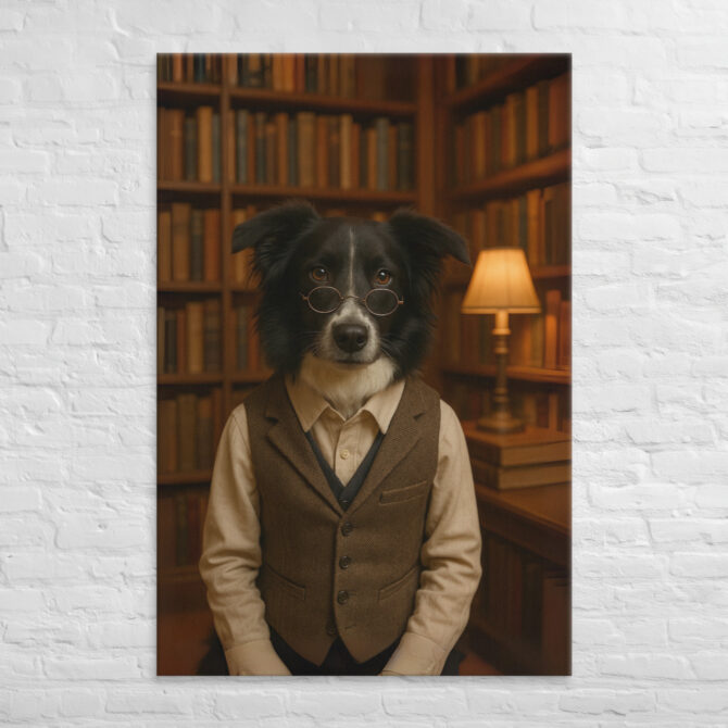 Custom Pet Librarian Portrait – Work-Themed Canvas Wall Art - Image 5