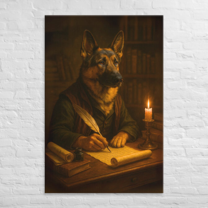Writer / Poet – Custom Work-Themed Pet Portrait Canvas - Image 5