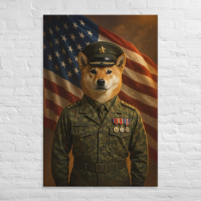 Custom Pet Portrait – Soldier / Military Officer Canvas Wall Art - Image 5
