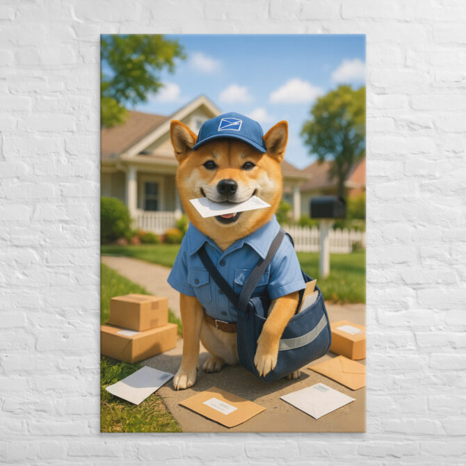 Mail Carrier Pet Portrait – Custom Work-Themed Canvas - Image 5