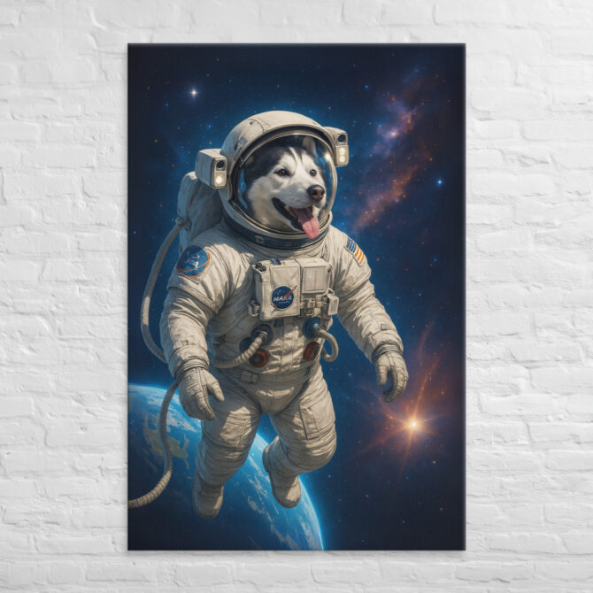 Astronaut Pet Portrait – Custom Work-Themed Canvas Wall Art - Image 5