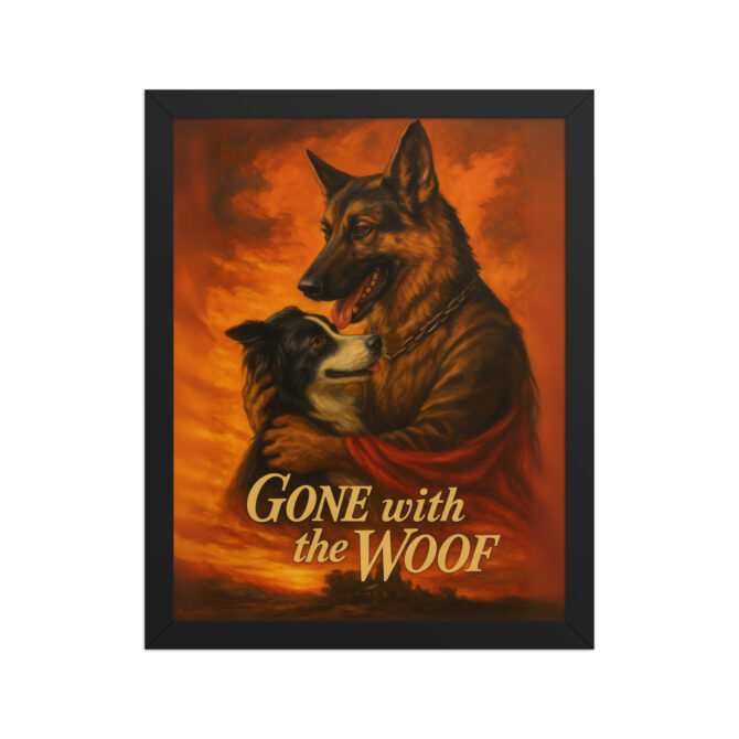 Gone with the Woof™ – Custom Pet Movie Poster Framed Print - Image 2