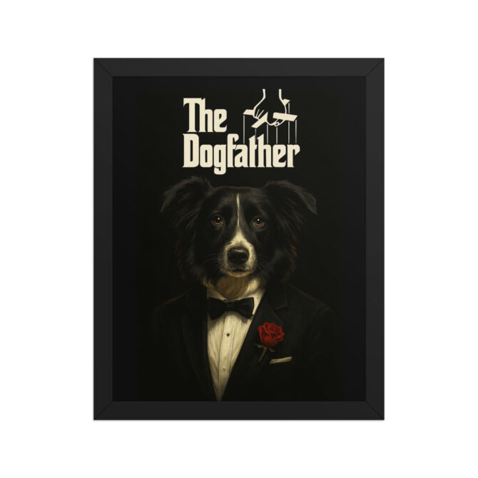 The Dogfather – Custom Pet Portrait in The Godfather Movie Poster Style (Framed) - Image 2