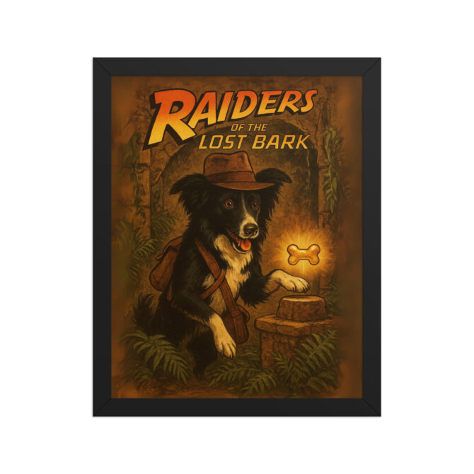 Raiders of the Lost Bark – Custom Pet Movie Poster Framed Wall Art - Image 2