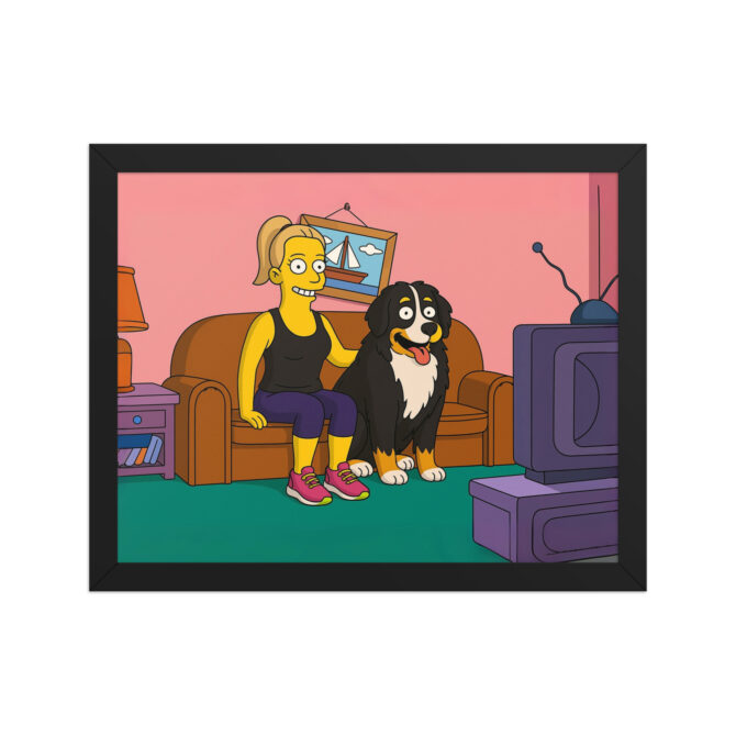THE SIMPSONS – Custom Couch Scene Poster with You & Your Pet - Image 2
