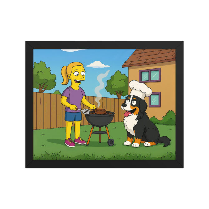 THE SIMPSONS – Backyard BBQ Custom Pet & Owner Poster - Image 2