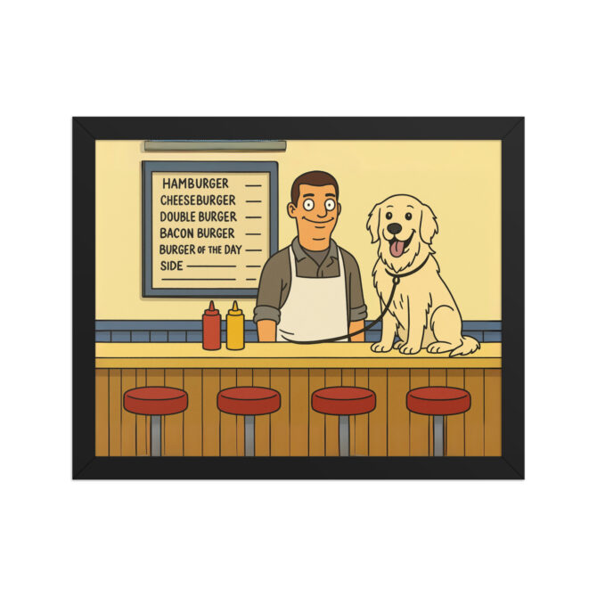 BOB’S BURGERS – Custom Pet & Owner Poster at Burger Counter - Image 2