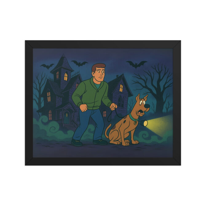 SCOOBY-DOO Haunted Mansion Custom Pet & Owner Cartoon Poster – Framed Wall Art - Image 2