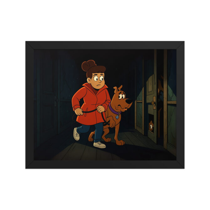 SCOOBY-DOO Creepy Corridor Custom Pet & Owner Cartoon Framed Poster - Image 2