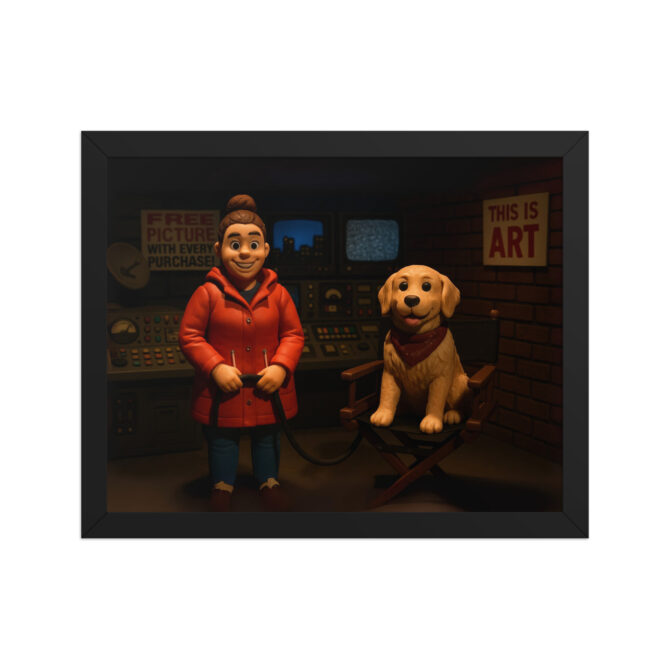 Custom Robot Chicken-Style Pet & Owner Poster – Late-Night Studio Scene - Image 2