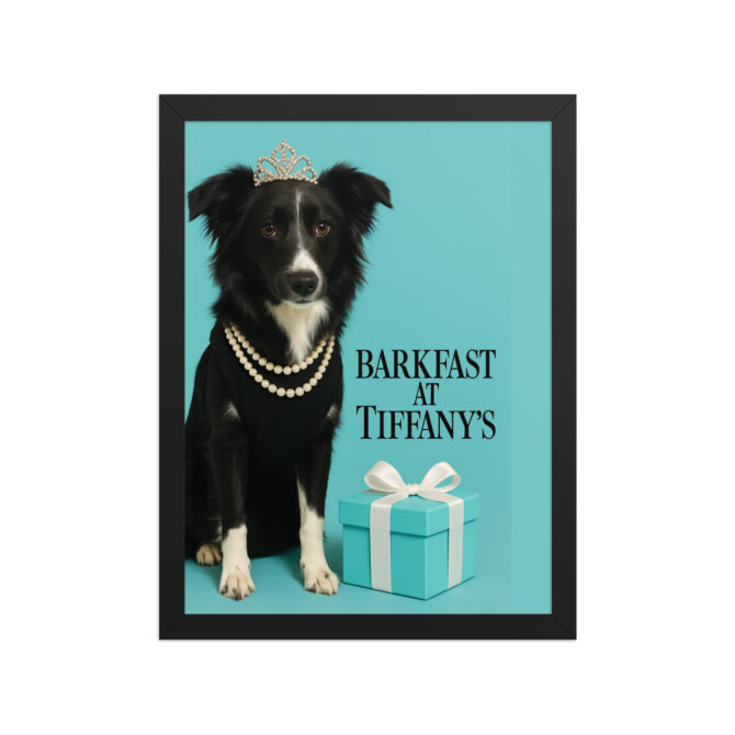 Custom Pet Poster – Barkfast at Tiffany’s | Framed Classic Movie Print - Image 3