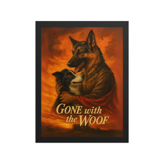 Gone with the Woof™ – Custom Pet Movie Poster Framed Print - Image 3