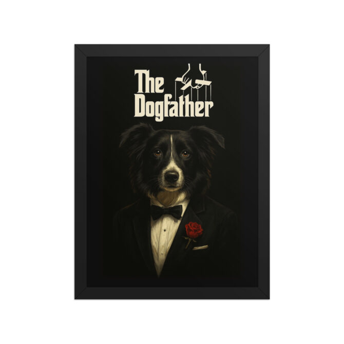 The Dogfather – Custom Pet Portrait in The Godfather Movie Poster Style (Framed) - Image 3