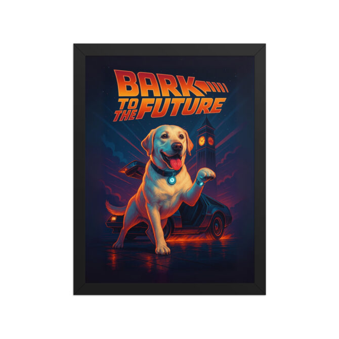 Bark to the Future – Custom Pet Movie Poster (Framed Print) - Image 3