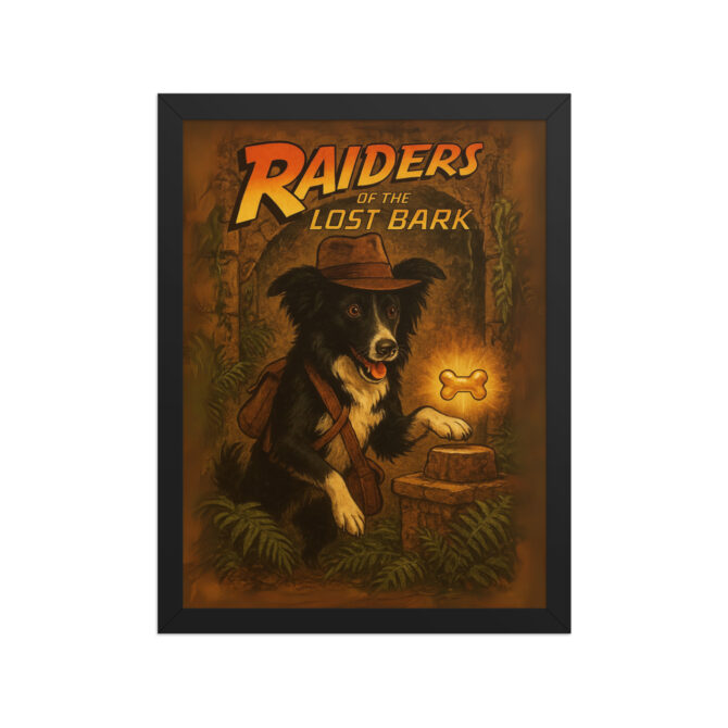 Raiders of the Lost Bark – Custom Pet Movie Poster Framed Wall Art - Image 3