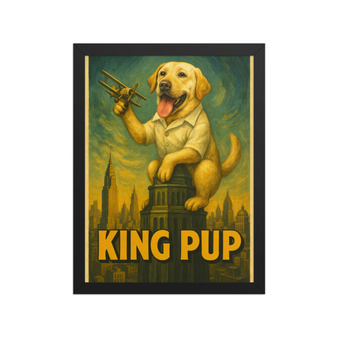 Custom Pet Poster – “King Pup” King Kong-Inspired Framed Artwork - Image 3