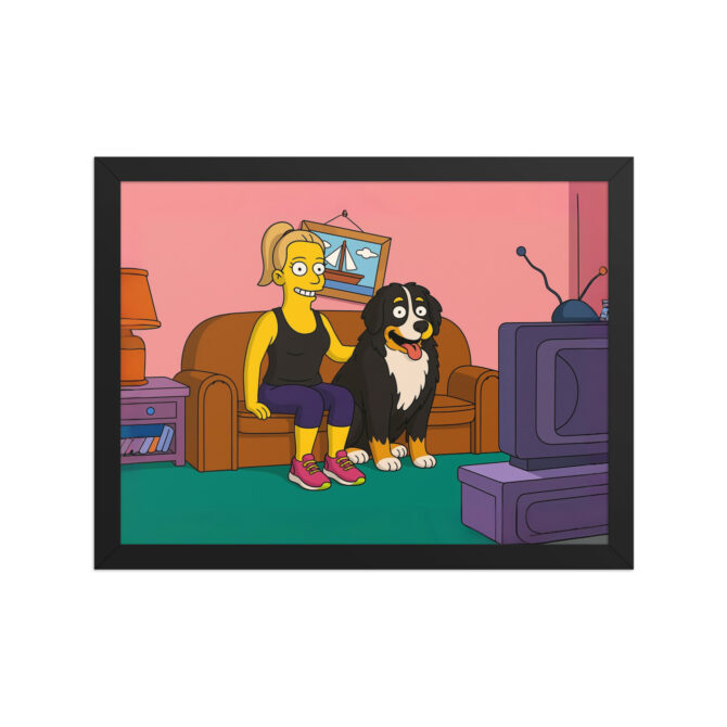 THE SIMPSONS – Custom Couch Scene Poster with You & Your Pet - Image 3
