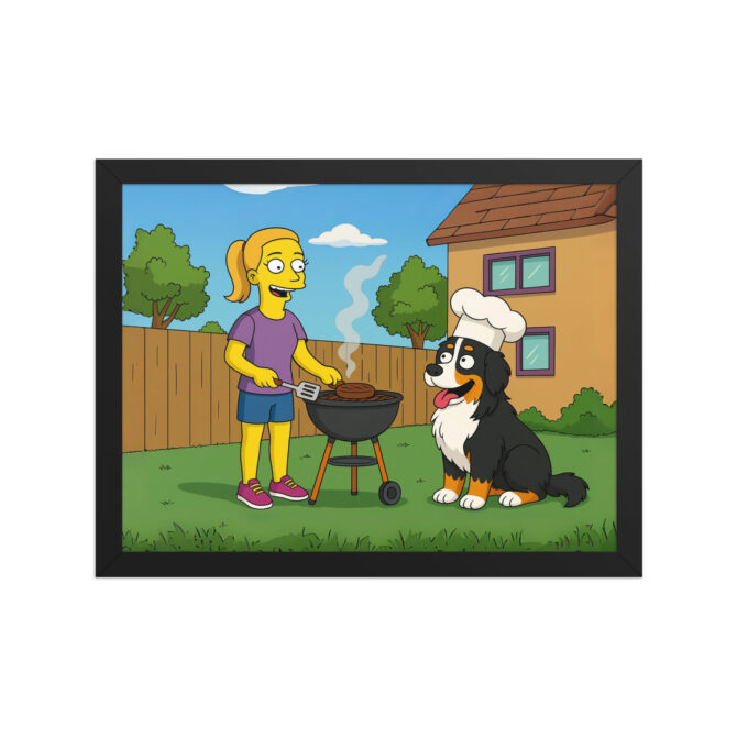 THE SIMPSONS – Backyard BBQ Custom Pet & Owner Poster - Image 3