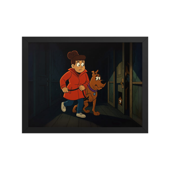 SCOOBY-DOO Creepy Corridor Custom Pet & Owner Cartoon Framed Poster - Image 3