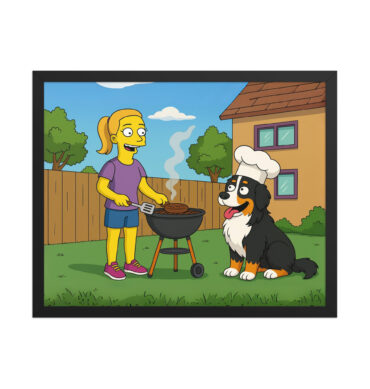 THE SIMPSONS – Backyard BBQ Custom Pet & Owner Poster