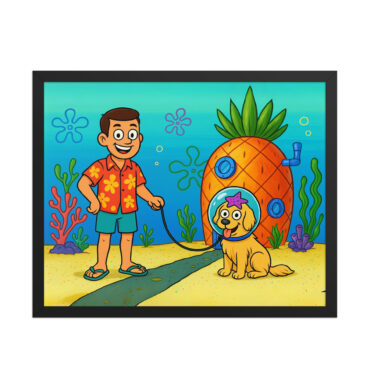 Custom SpongeBob Pineapple House Poster with Your Pet