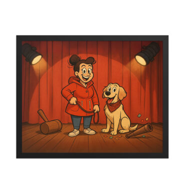Looney Tunes Custom Pet & Owner Cartoon Poster – Stage Scene