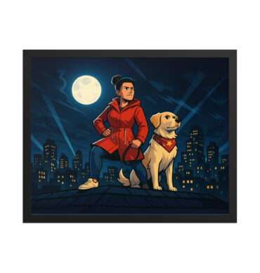 DUCKTALES – Rooftop Hero Scene Custom Pet & Owner Framed Poster