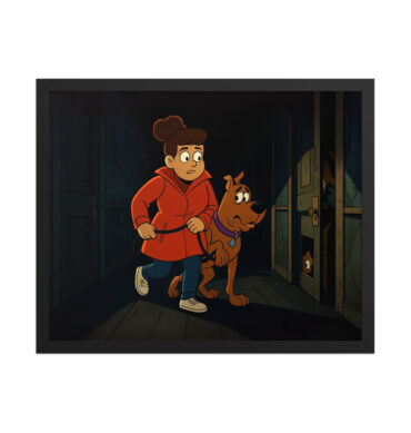 SCOOBY-DOO Creepy Corridor Custom Pet & Owner Cartoon Framed Poster
