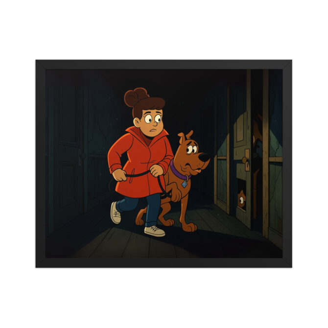 SCOOBY-DOO Creepy Corridor Custom Pet & Owner Cartoon Framed Poster