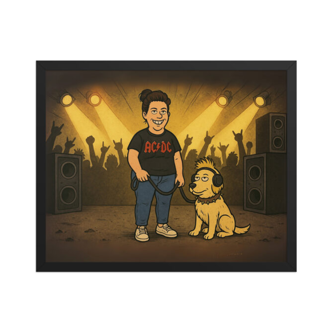 BEAVIS AND BUTT-HEAD Rock Concert Crowd – Custom Pet & Owner Cartoon Framed Poster