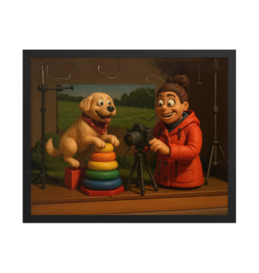Custom ROBOT CHICKEN Mini Toy Studio Pet & Owner Poster – Framed Cartoon Artwork