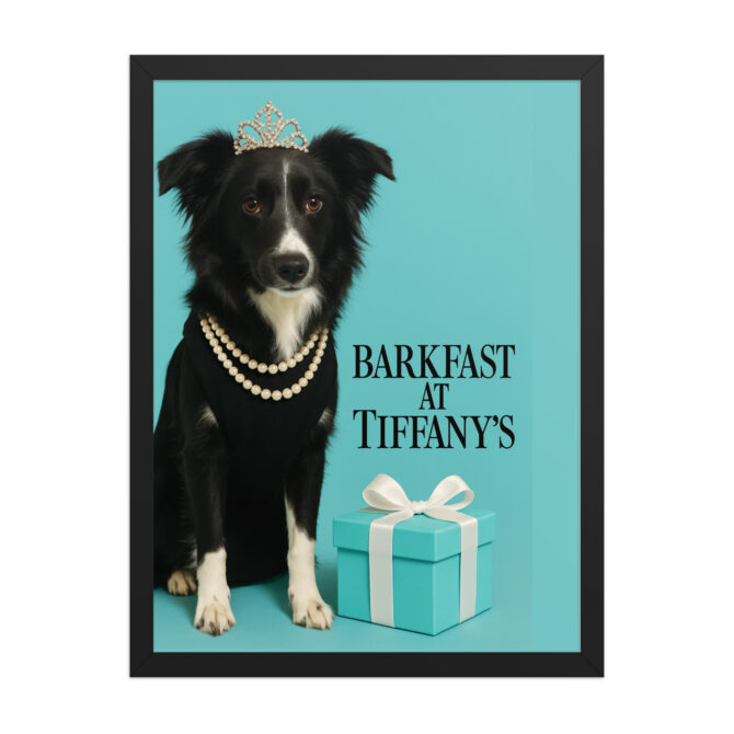 Custom Pet Poster – Barkfast at Tiffany’s | Framed Classic Movie Print - Image 4