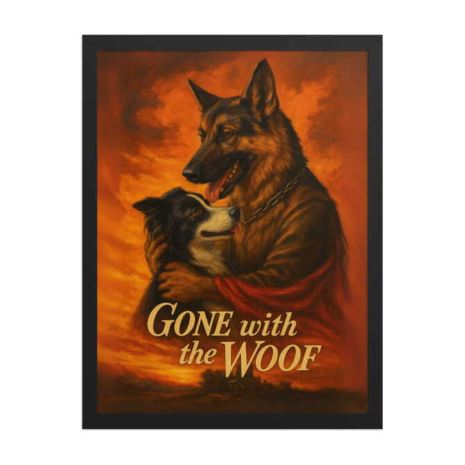Gone with the Woof™ – Custom Pet Movie Poster Framed Print - Image 4