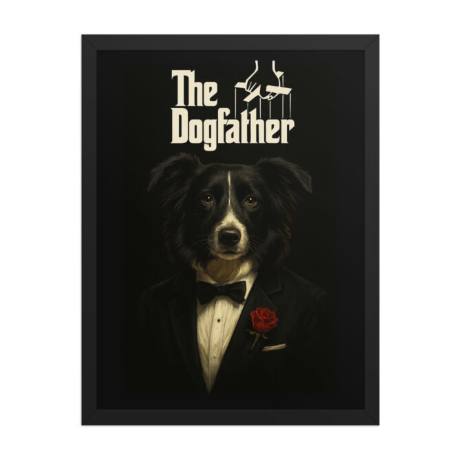 The Dogfather – Custom Pet Portrait in The Godfather Movie Poster Style (Framed) - Image 4
