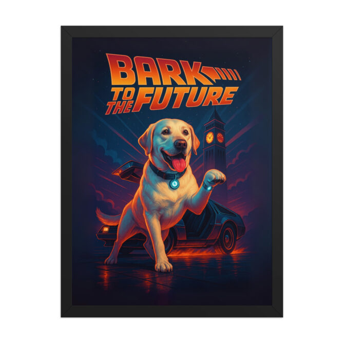 Bark to the Future – Custom Pet Movie Poster (Framed Print) - Image 4