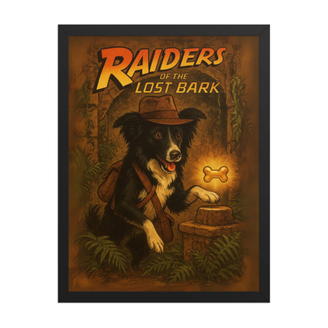 Raiders of the Lost Bark – Custom Pet Movie Poster Framed Wall Art - Image 4