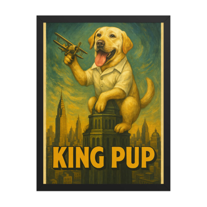Custom Pet Poster – “King Pup” King Kong-Inspired Framed Artwork - Image 4