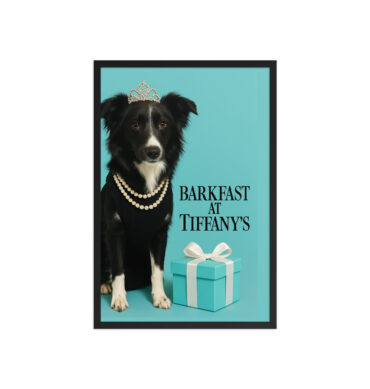 Custom Pet Poster – Barkfast at Tiffany’s | Framed Classic Movie Print
