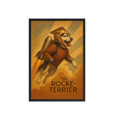 The Rocke-terrier – Custom Pet Poster in The Rocketeer Style (Framed)