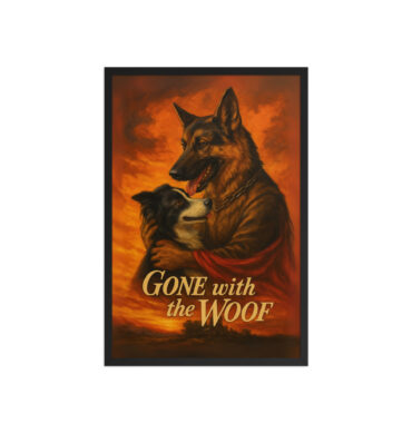 Gone with the Woof™ – Custom Pet Movie Poster Framed Print
