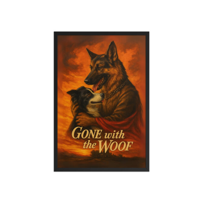 Gone with the Woof™ – Custom Pet Movie Poster Framed Print