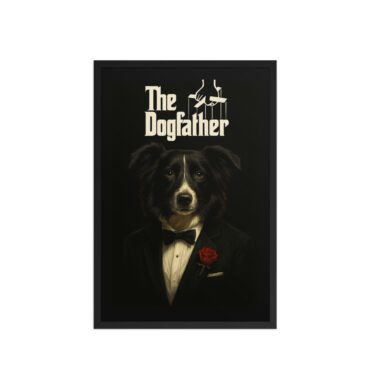The Dogfather – Custom Pet Portrait in The Godfather Movie Poster Style (Framed)