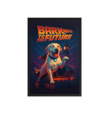 Bark to the Future – Custom Pet Movie Poster (Framed Print)