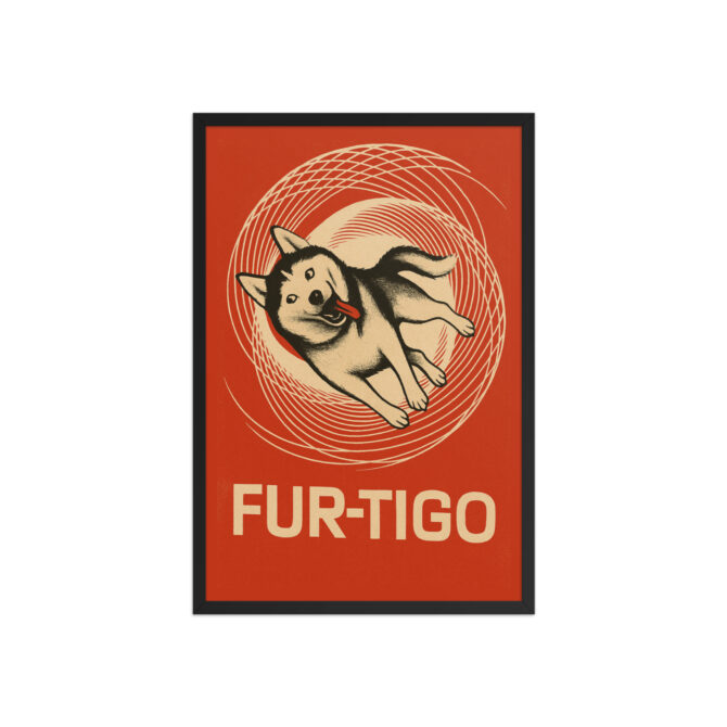 Fur-tigo – Custom Pet Portrait in Classic Vertigo Movie Poster Style