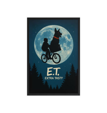 Custom Pet Movie Poster – E.T. Style “Extra Tasty” Framed Print