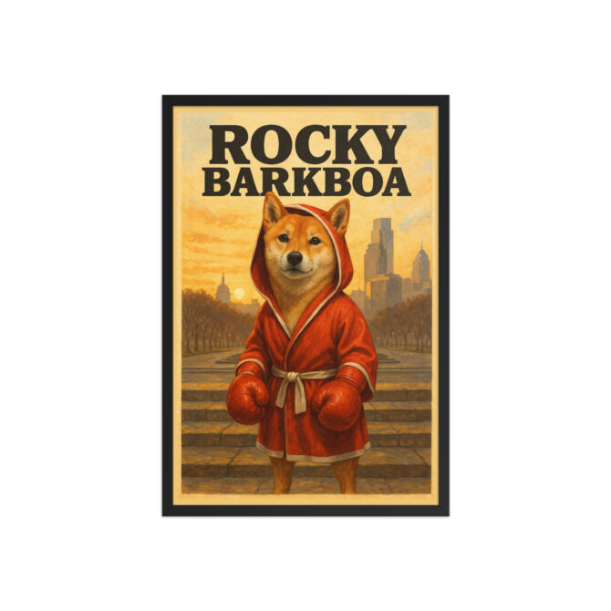Custom Pet Poster – Rocky Barkboa | Personalized Movie-Inspired Wall Art