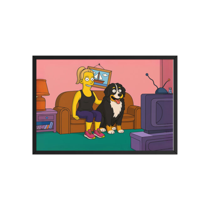 THE SIMPSONS – Custom Couch Scene Poster with You & Your Pet - Image 4